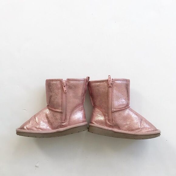 Babygap shinny faux Sherpa lined boots VGUC size 9 - Picture 2 of 6